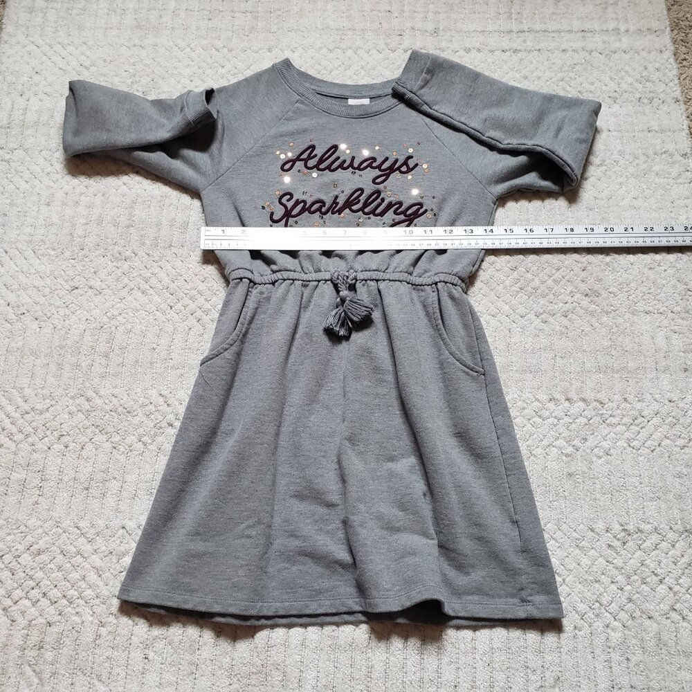 Wonder Nation Girls’ “Always Sparkling” Long Sleeve Dress – Size L (10/12) - Picture 8 of 13